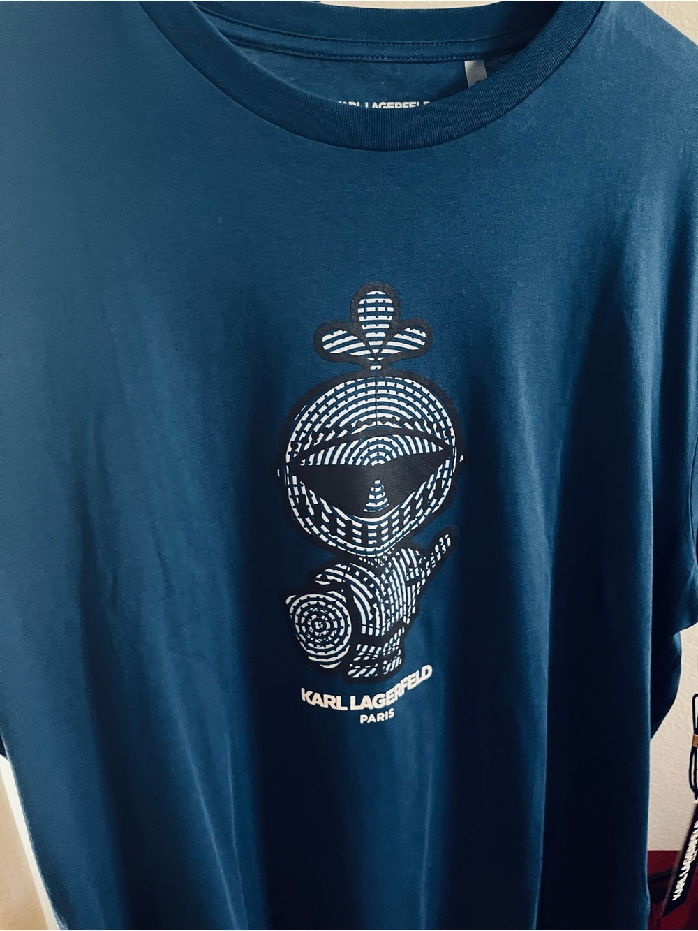 Karl Lagerfeld Navy Short-Sleeve Graphic Logo Tee